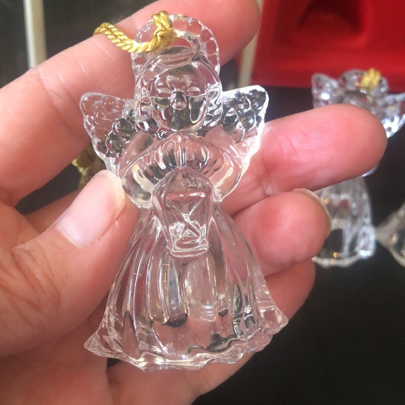 Gorham crystal Angel ornaments in original box; 2.5” H each set of 3 new - Picture 3 of 8